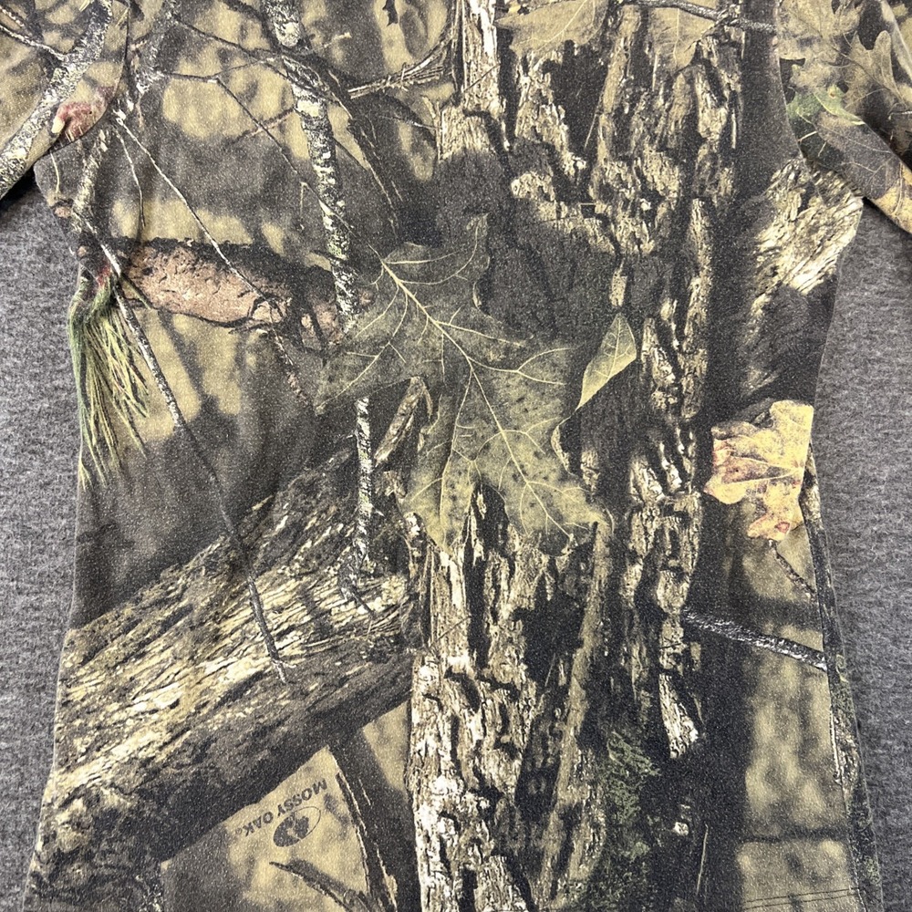Mossy Oak Camouflage Top Women's Sz M (8-10)  Pink Accents Long Sleeve V‎ Neck - Picture 8 of 8